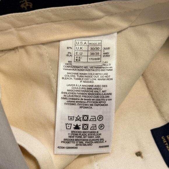 Brooks Brothers Pants Mens 30x30 Khaki Advantage Chino Wrinkle Resistant Stretch - Picture 11 of 15